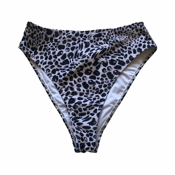 TOPSHOP Hi-Waist Leopard Bikini Bottoms 8 NWT Pool - Picture 1 of 6